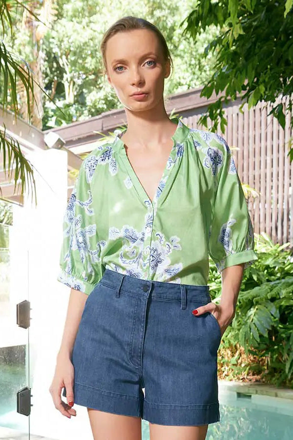 The Dreamer Label Taylor Sundance Blouse Green