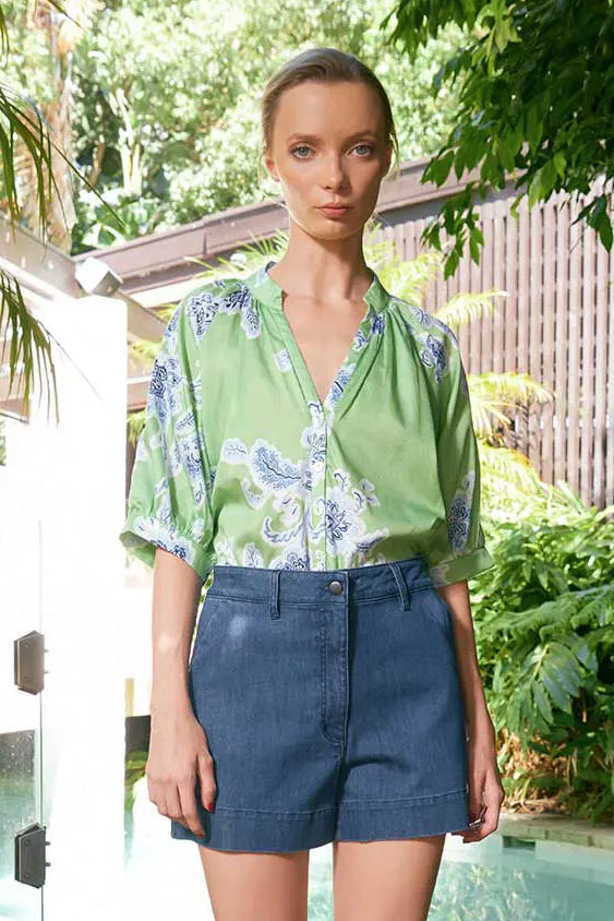 The Dreamer Label Taylor Sundance Blouse Green