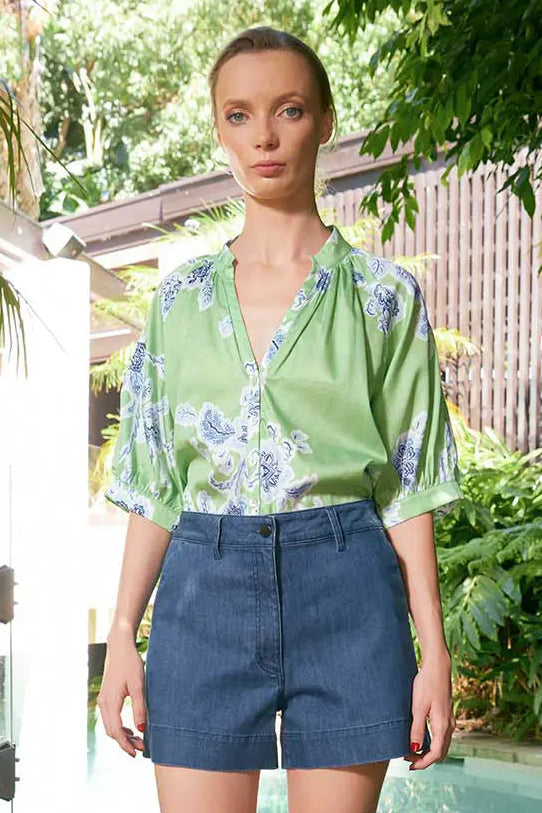 The Dreamer Label Taylor Sundance Blouse Green