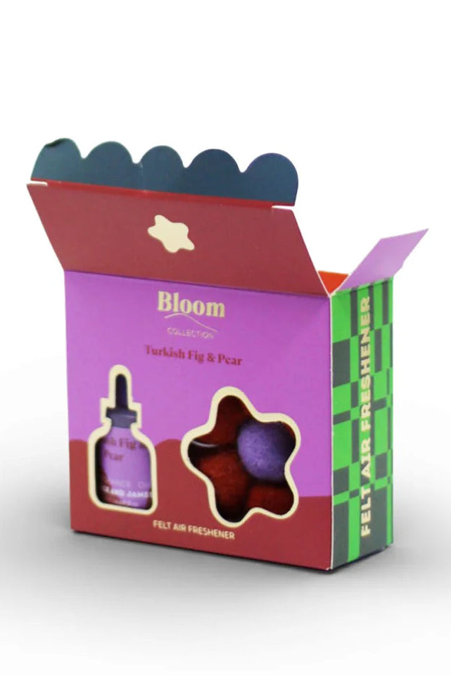 Gift set packaging with a bottle and star-shaped container on a white background