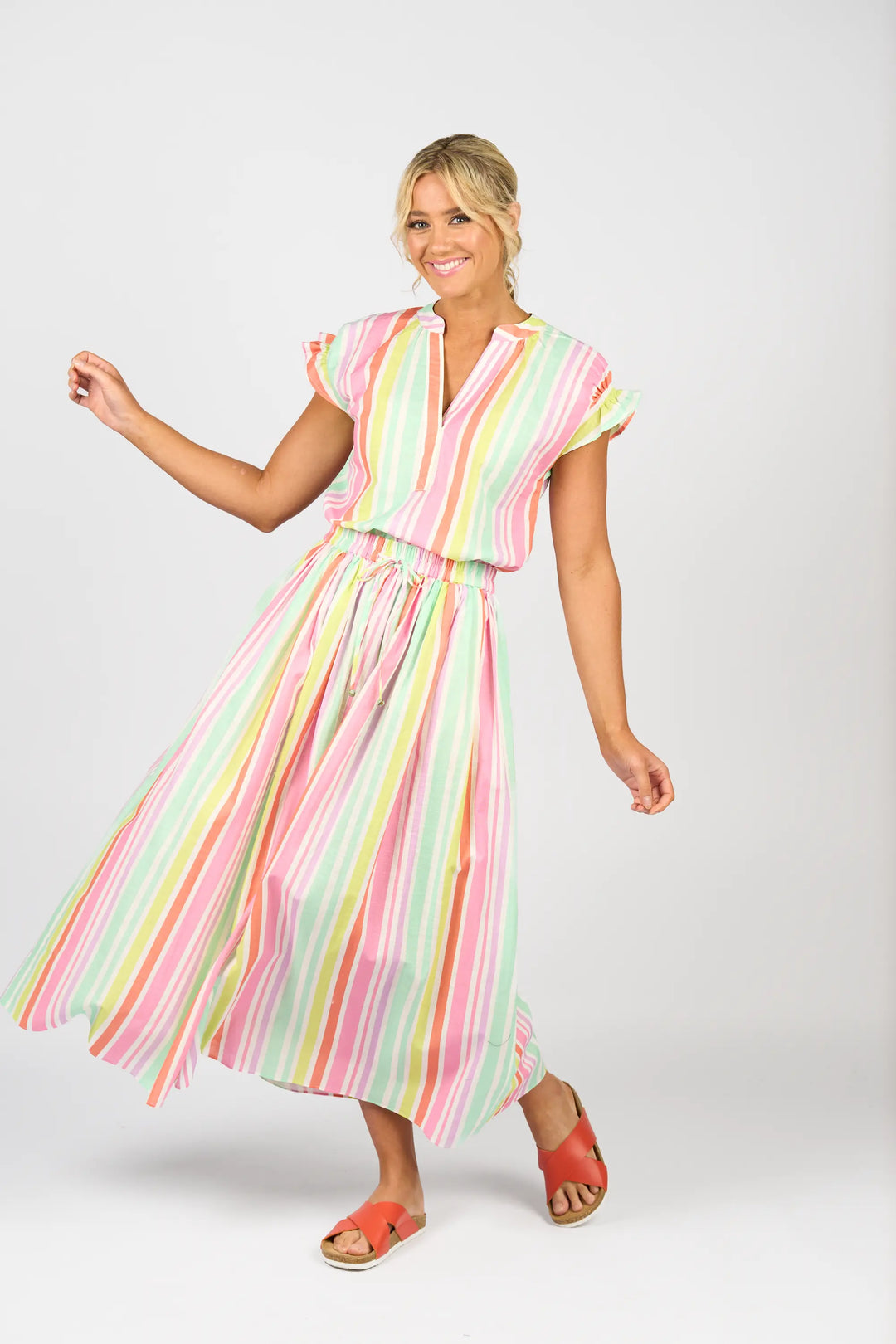 Elastic Waist Maxi Skirt - Cabana