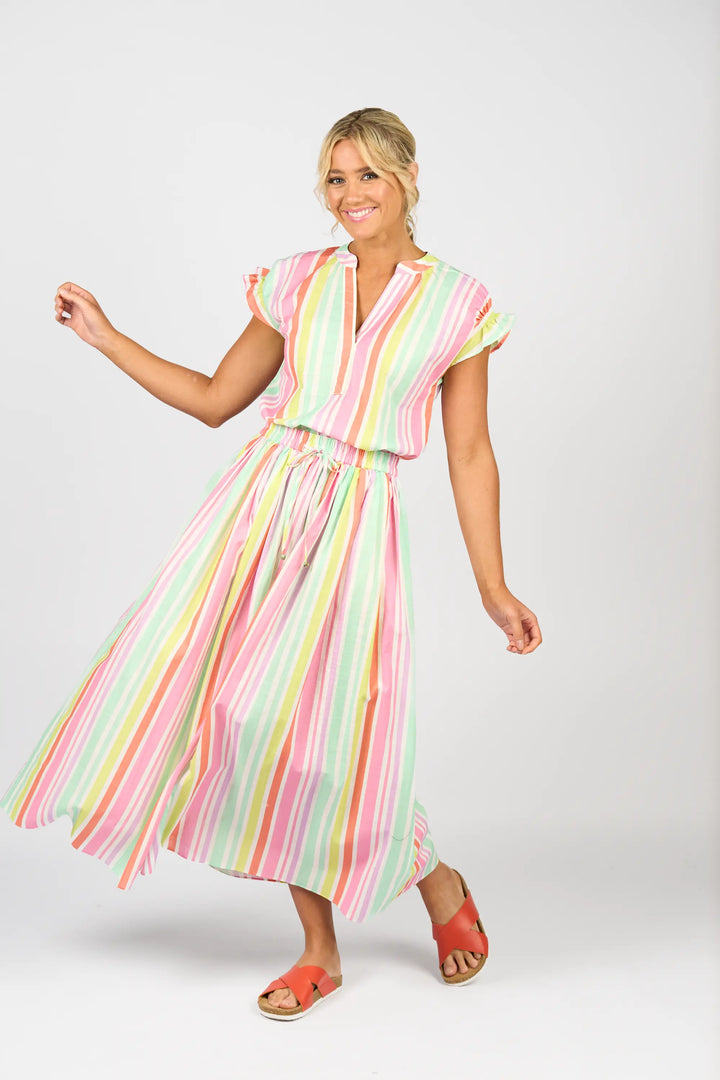 Elastic Waist Maxi Skirt - Cabana