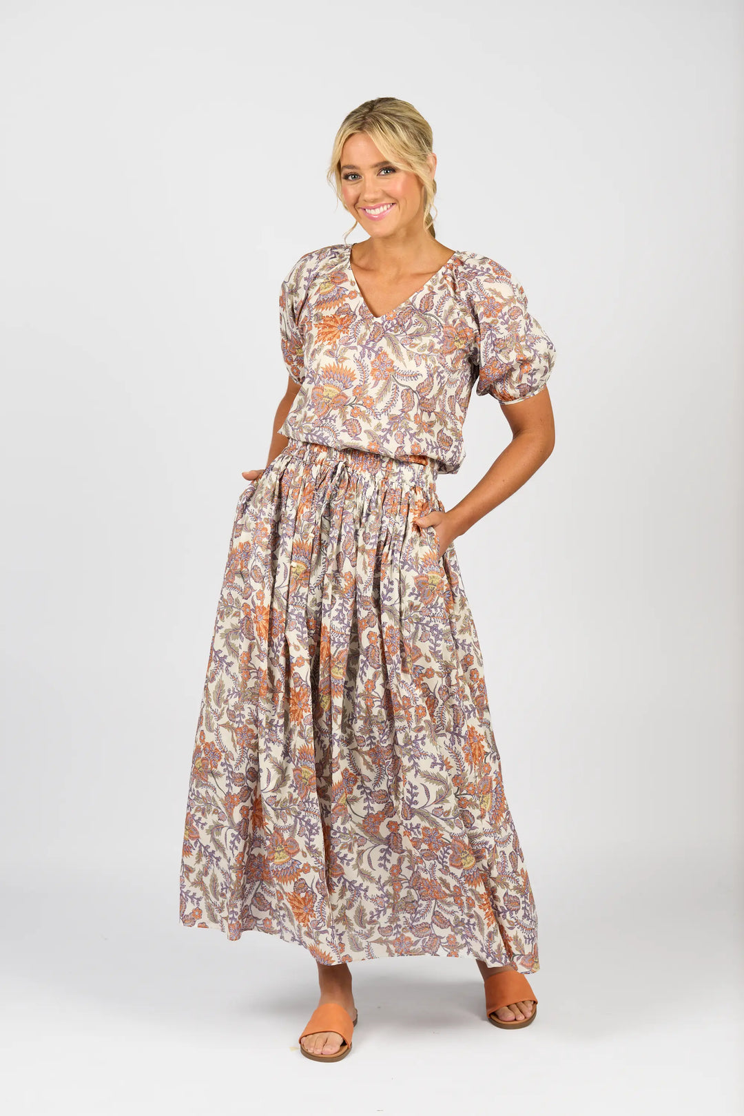 Elastic Waist Maxi Skirt Tuscany โ Seasons Emporium