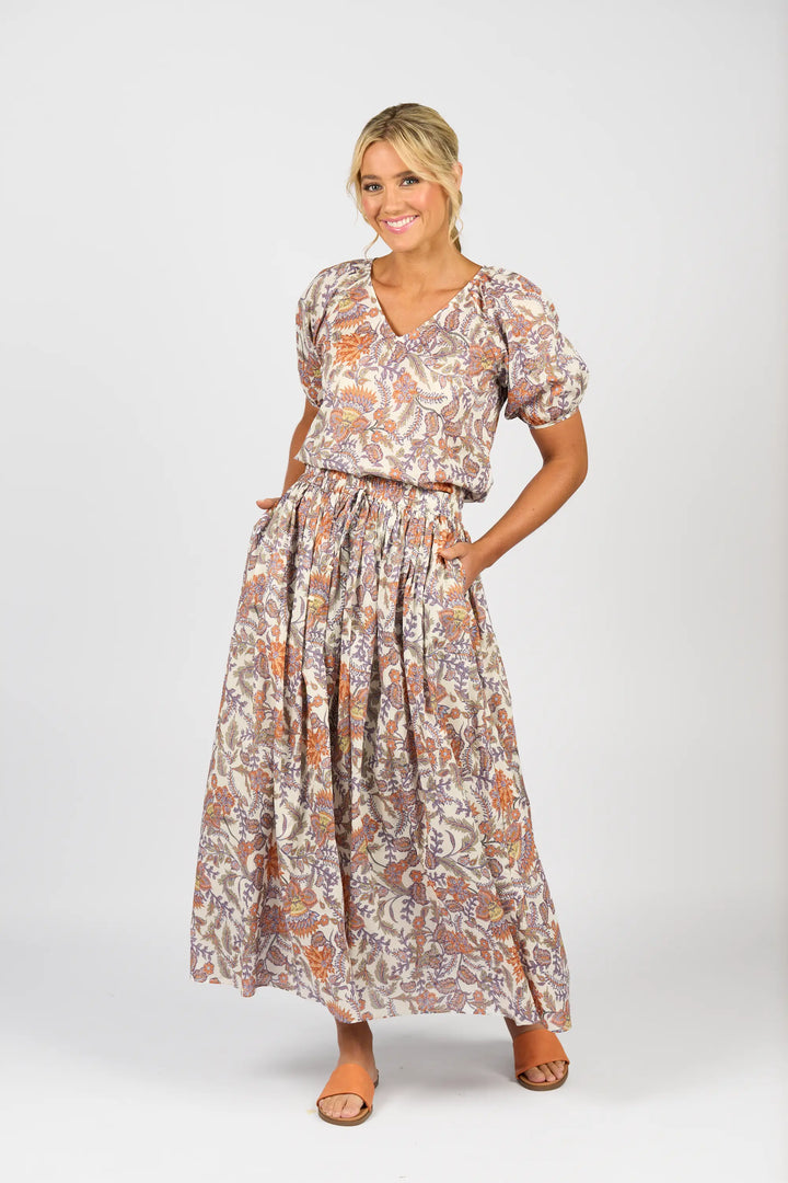 Elastic Waist Maxi Skirt - Tuscany