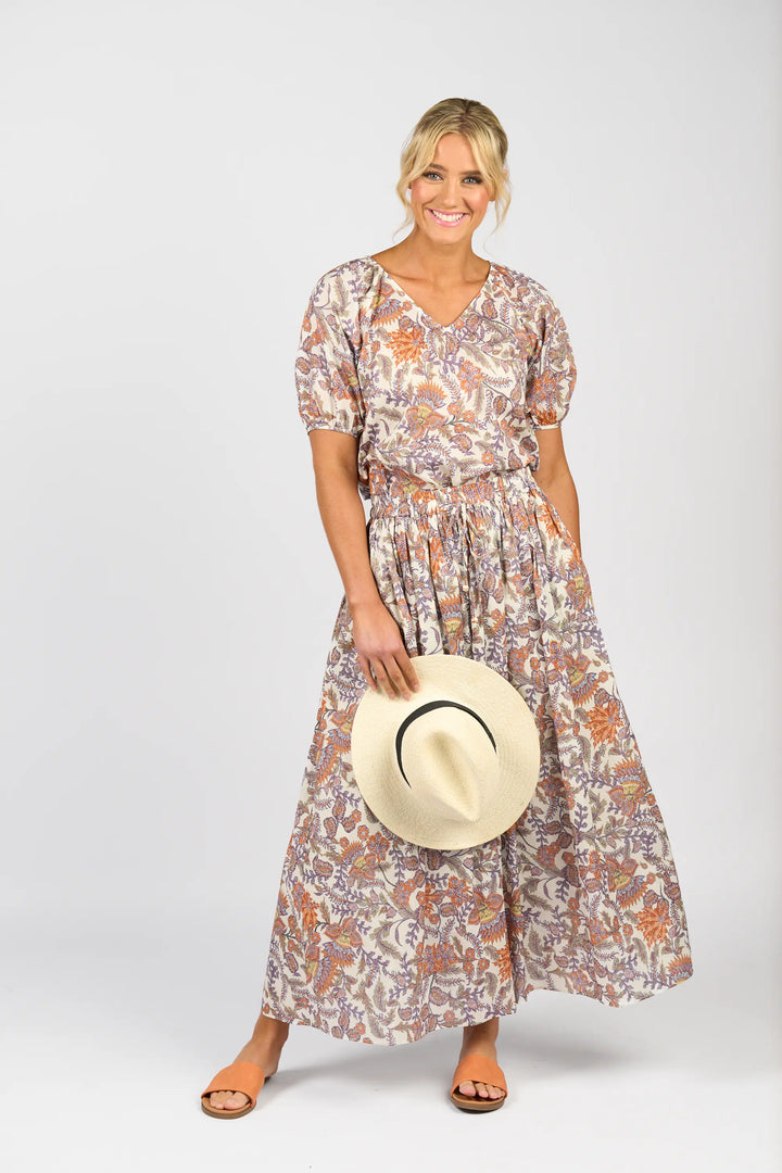 Elastic Waist Maxi Skirt - Tuscany