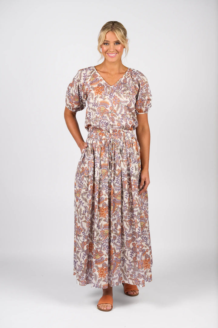 Elastic Waist Maxi Skirt - Tuscany