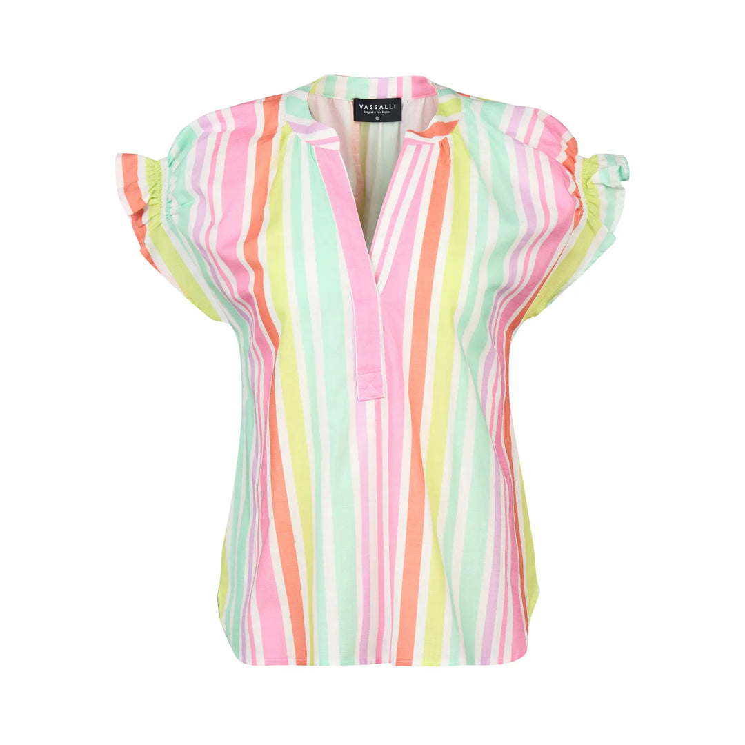 Vassali Printed Drop Shoulder Top Cabana