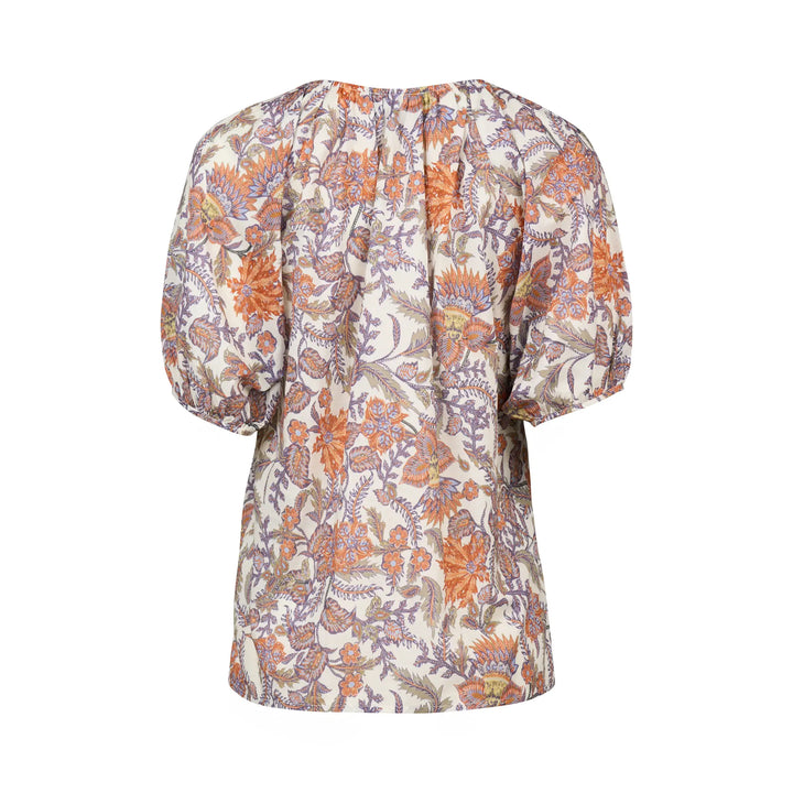 Vassali Printed V Neck with Floaty Sleeve Tuscany