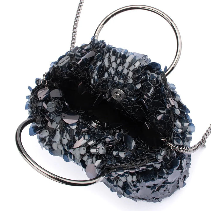 Vera Sequin Top Handle - Black