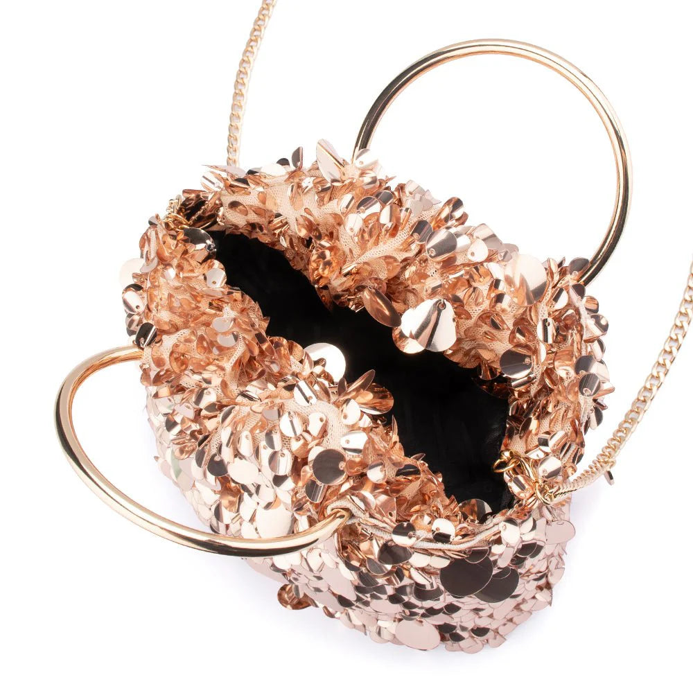 Vera Sequin Top Handle - Blush