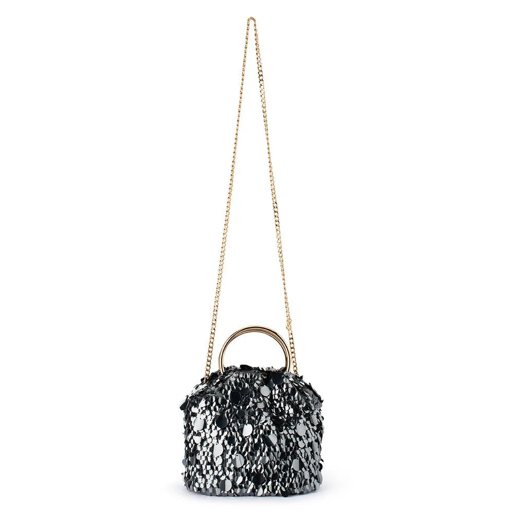 Vera Sequin Top Handle - Gunmetal