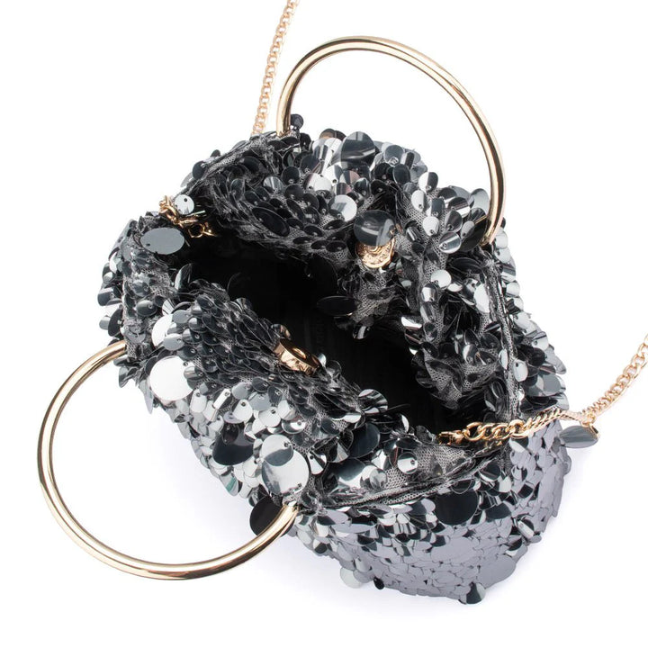 Vera Sequin Top Handle - Gunmetal