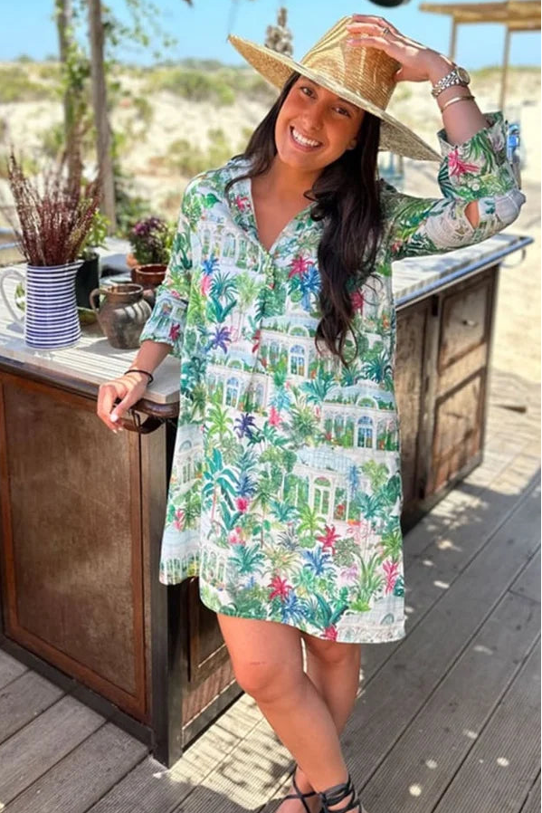 Gara Dress - Greenhouses & Palm Trees