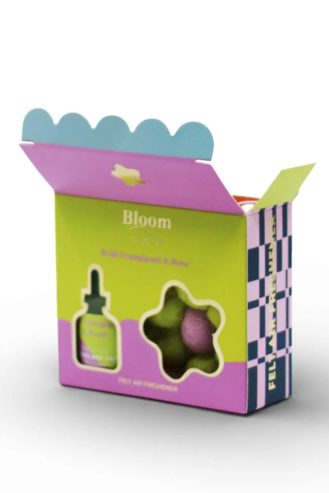 Product packaging with 'Bloom' branding on a white background