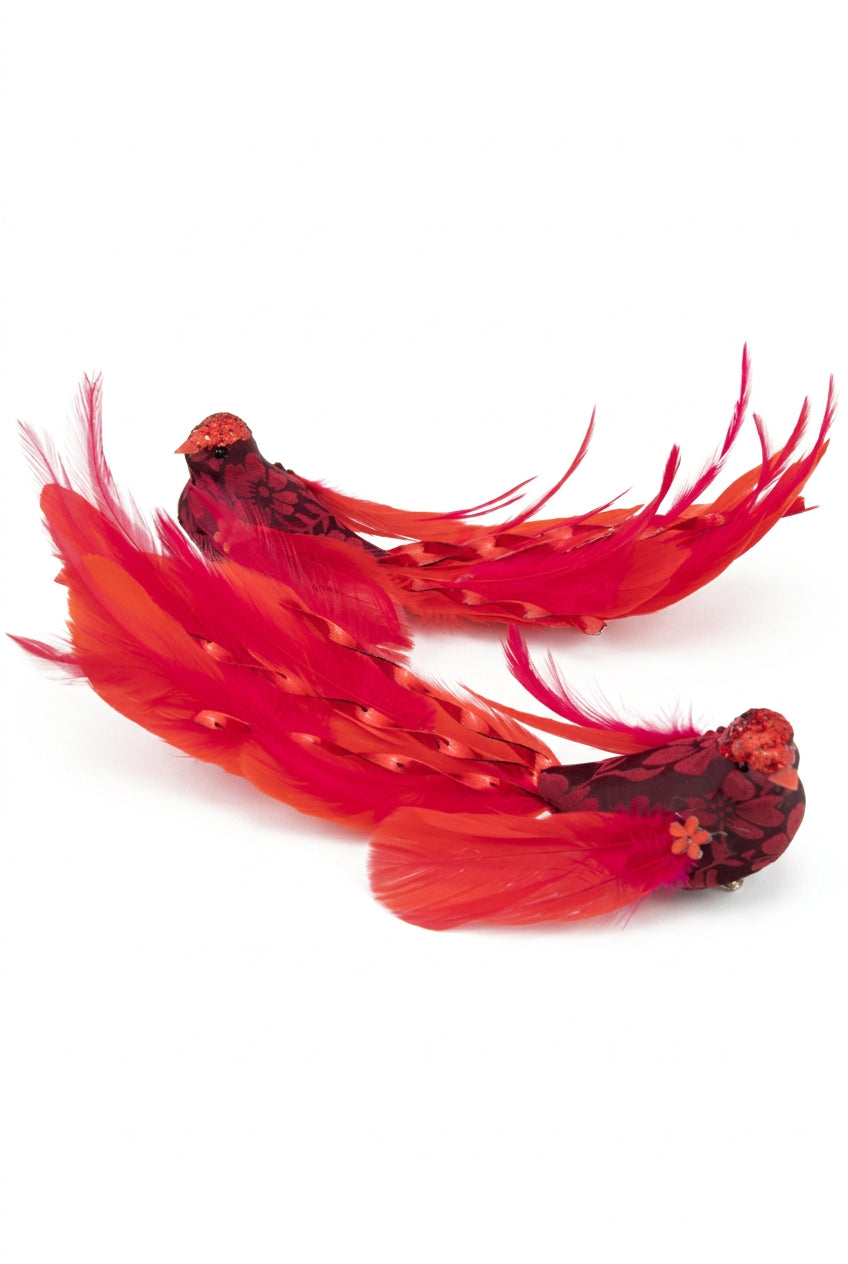 Clip on Bird Decoration - Red