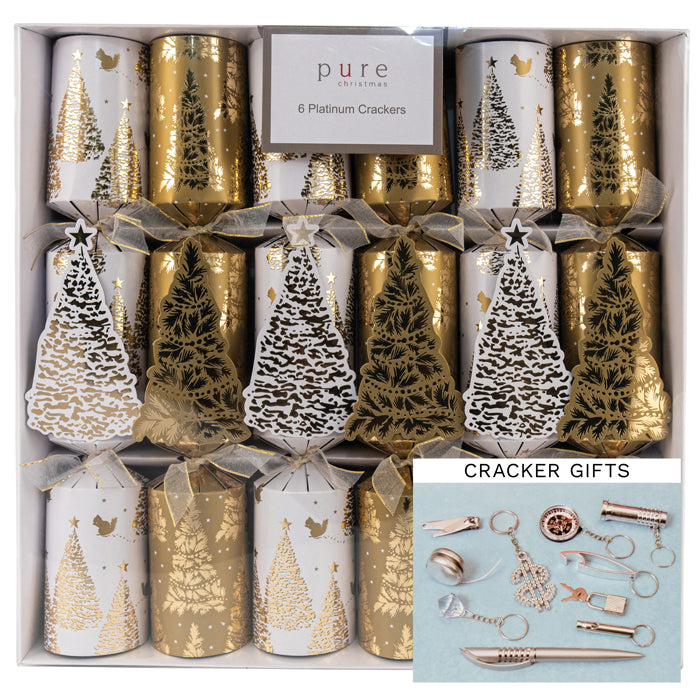 Platinum Christmas Cracker Box - White Gold Tree