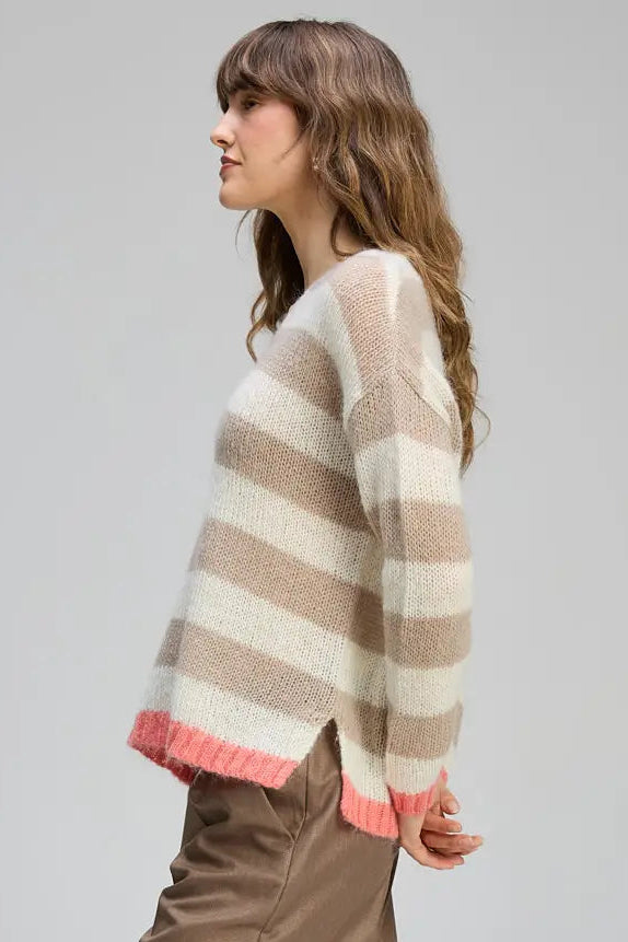 Cozy Kid V Stripe - Clay