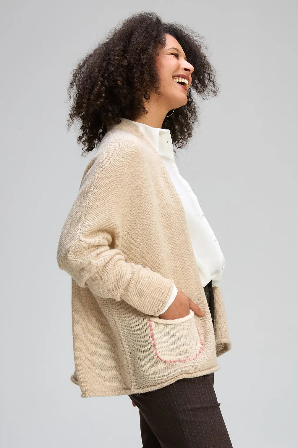 Bloom Back Cardi - Mink