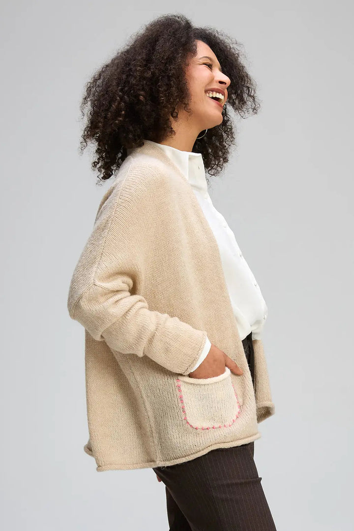 Bloom Back Cardi - Mink