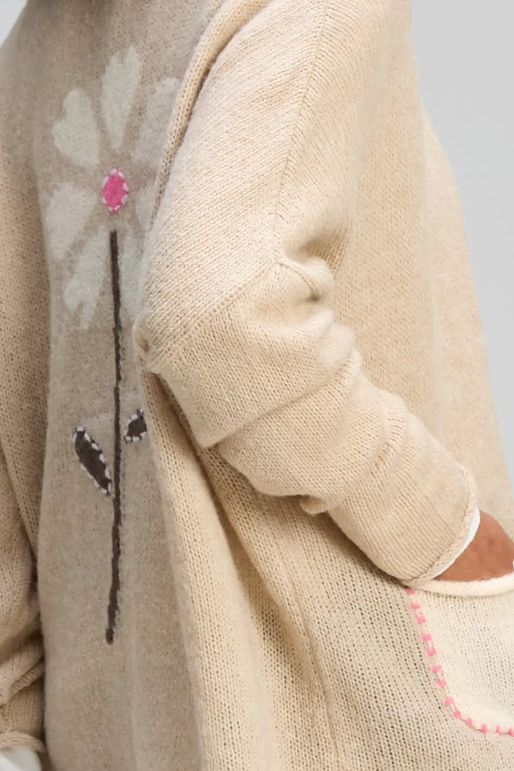 Bloom Back Cardi - Mink