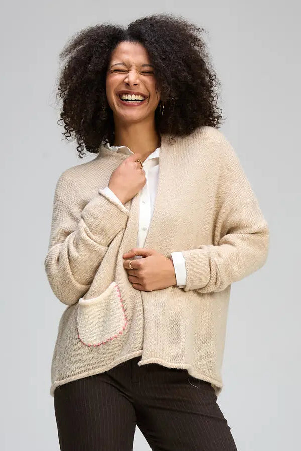 Bloom Back Cardi - Mink