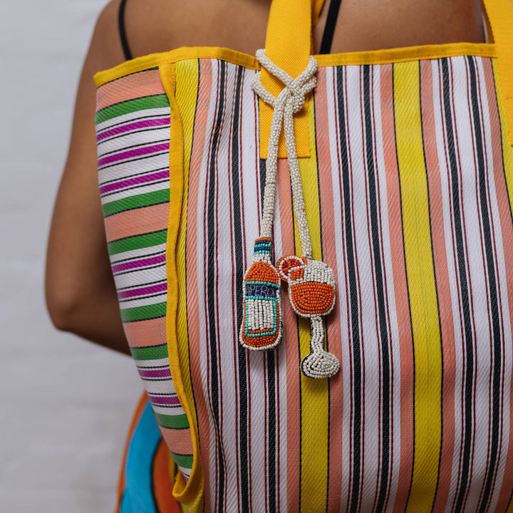 Beaded Bag Charm - Aperol Spritz