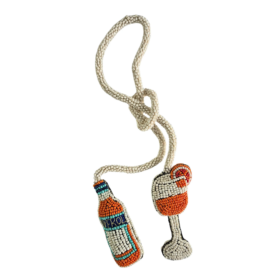 Beaded Bag Charm - Aperol Spritz