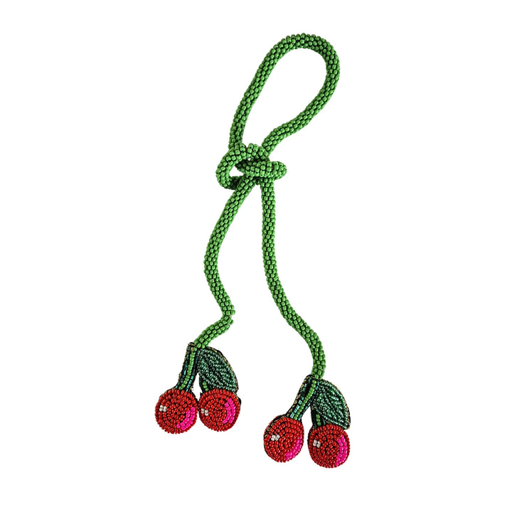 Beaded Bag Charm - Cherry