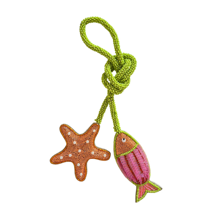 Beaded Bag Charm - Citrus Star