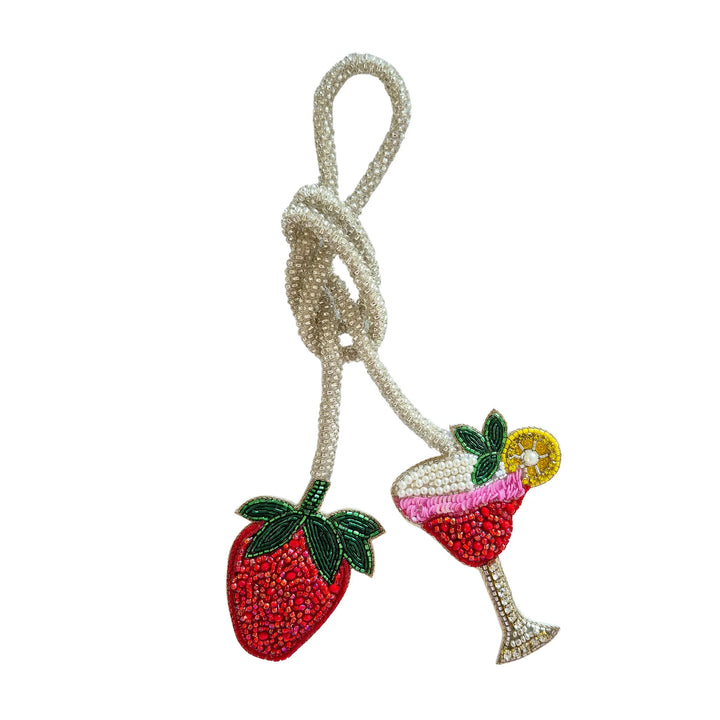 Beaded Bag Charm - Strawberry Daiquiri