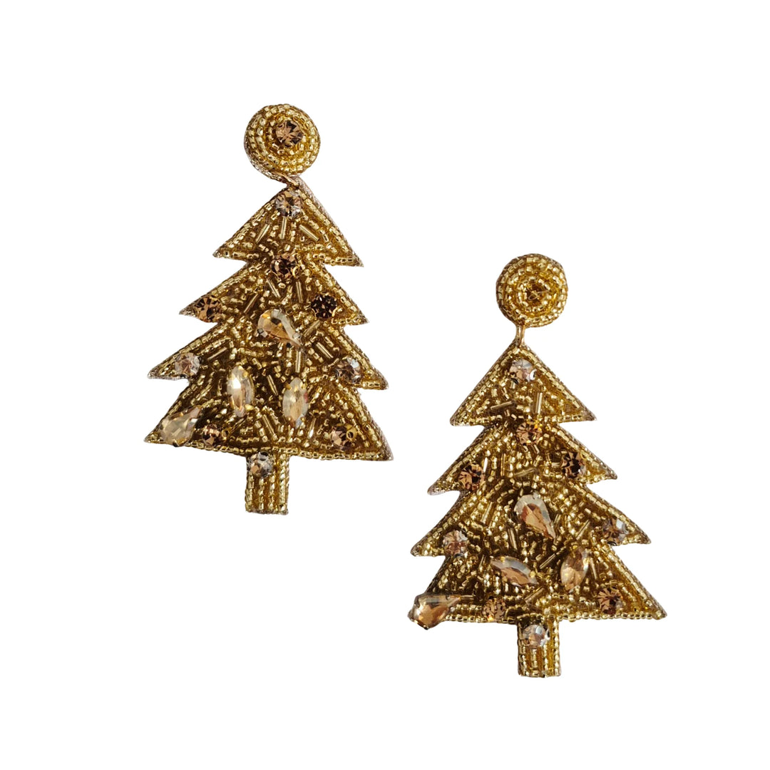Beaded Christmas Tree Earrings EA12