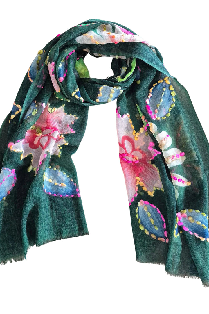 Floral patterned scarf on a white background