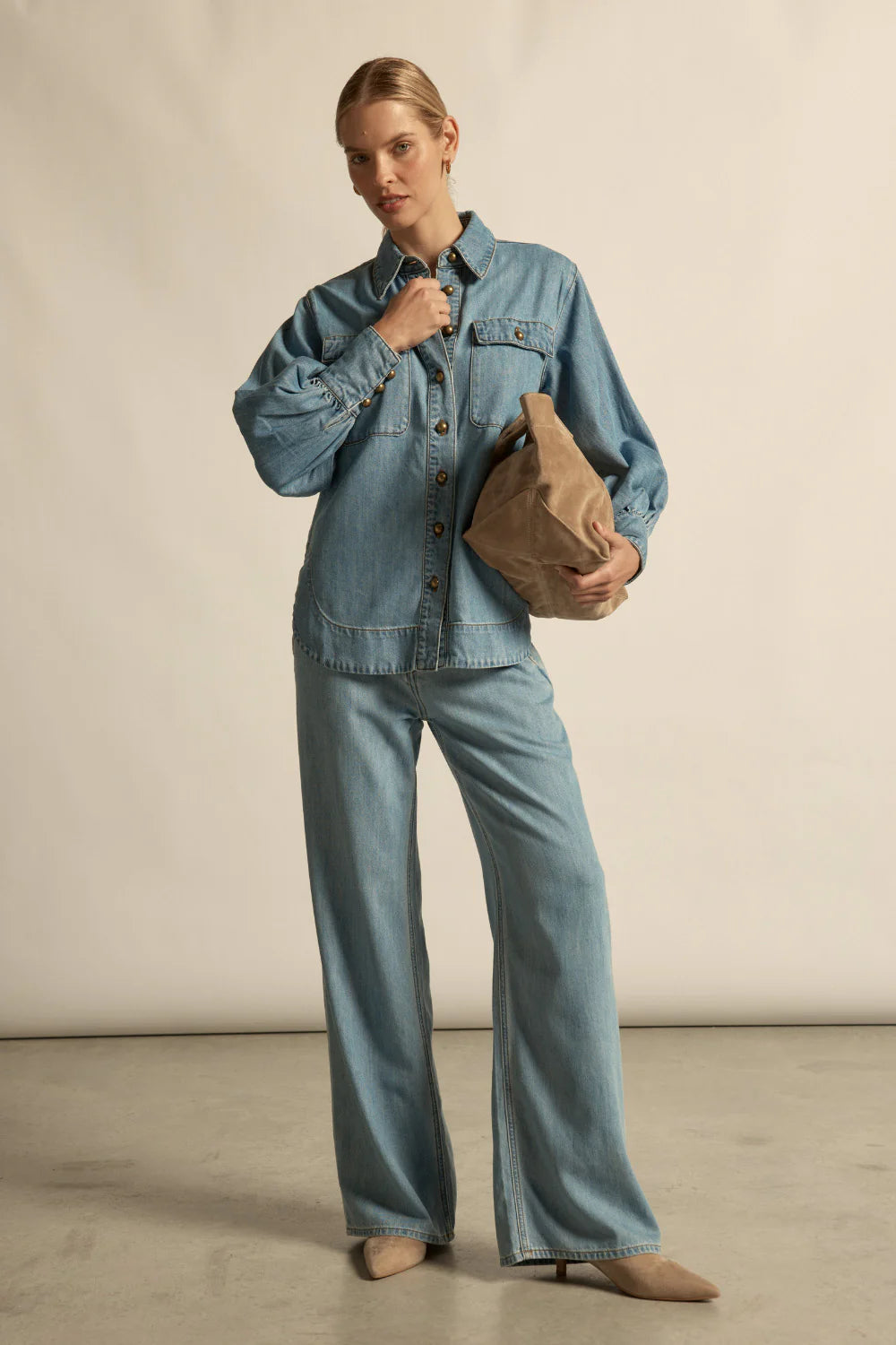 Crest Top - Light Washed Denim