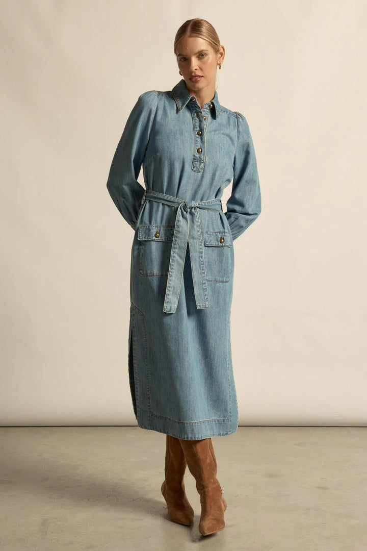 Echelon Dress - Light Wash Denim
