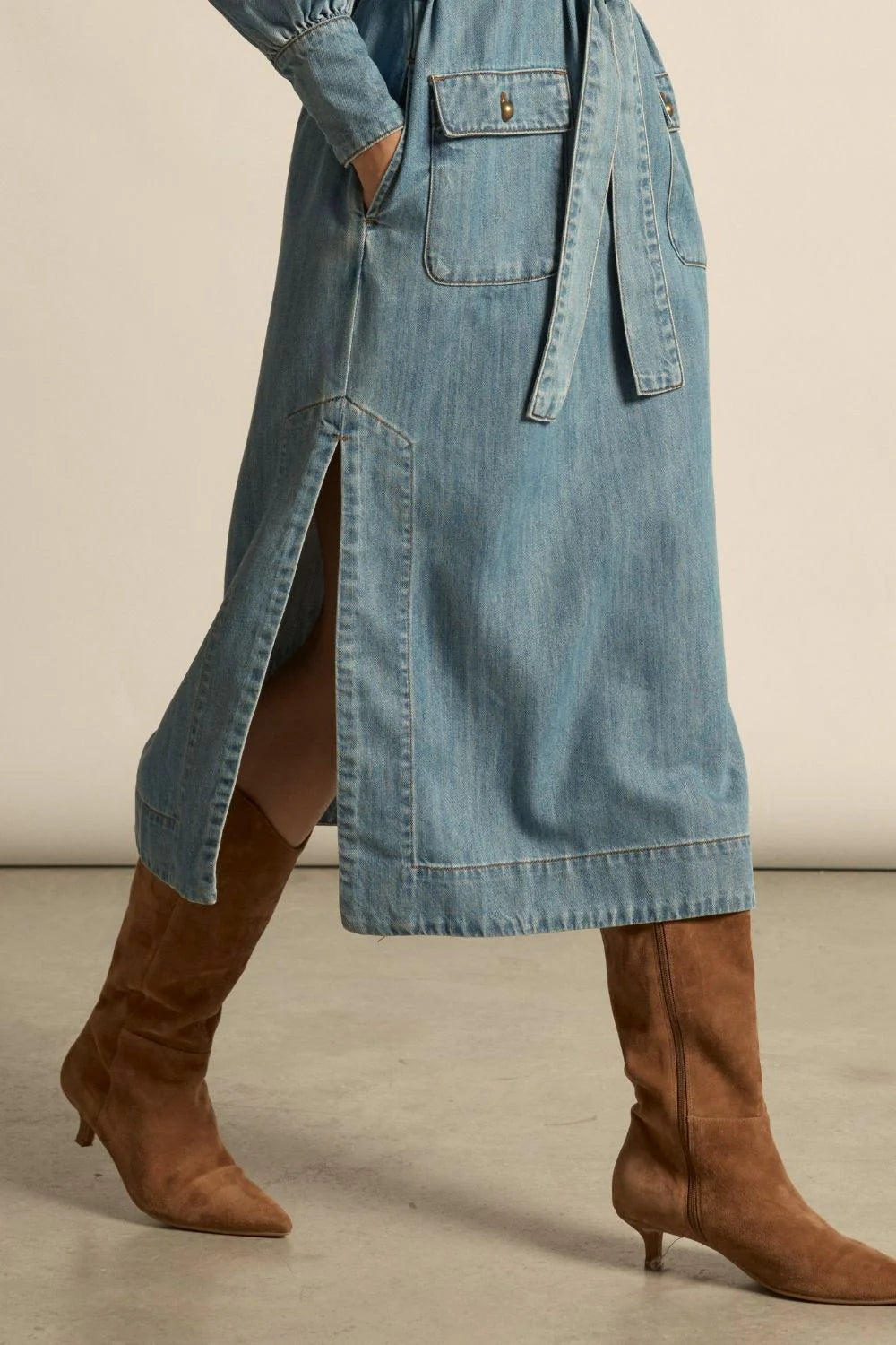 Echelon Dress - Light Wash Denim
