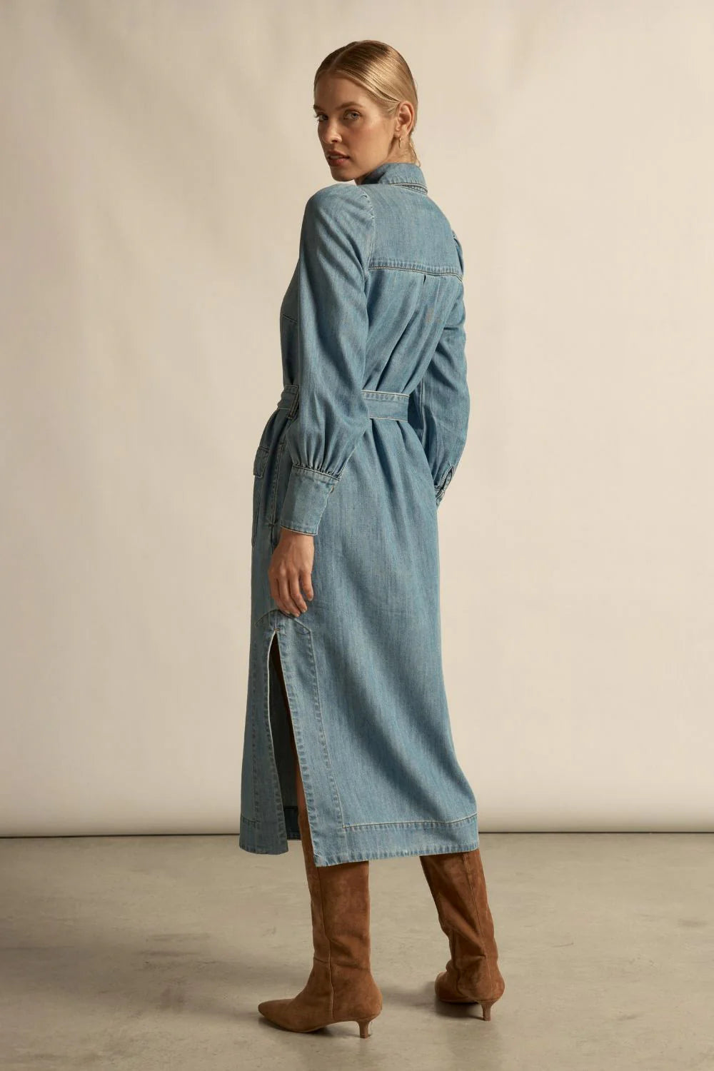 Echelon Dress - Light Wash Denim
