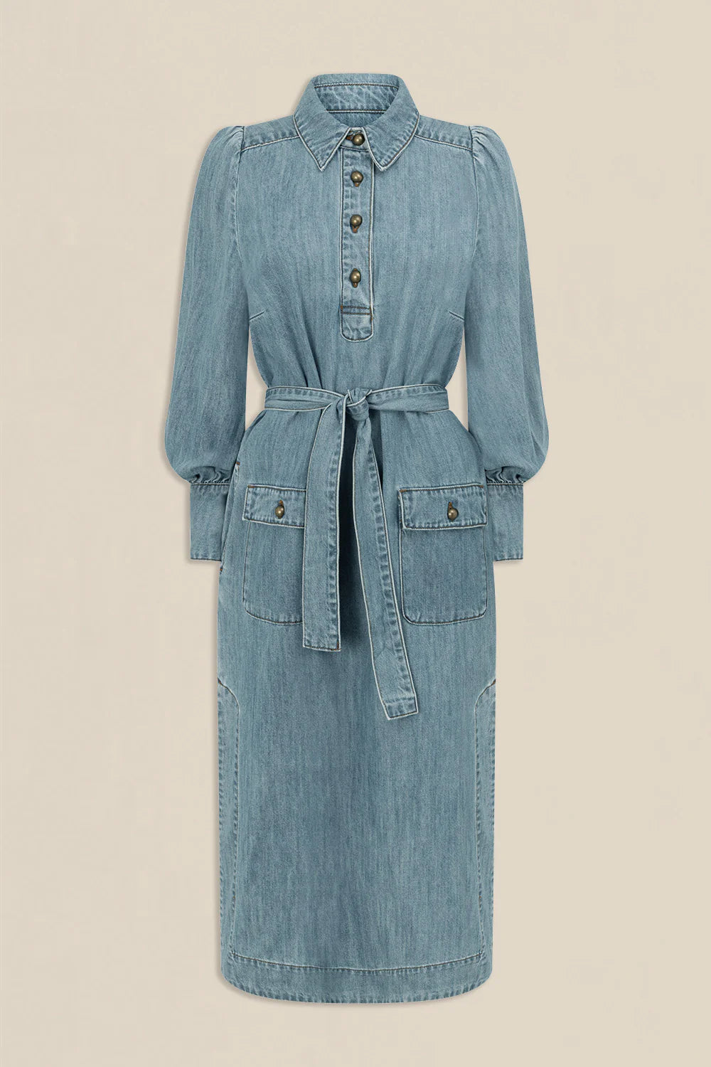 Echelon Dress - Light Wash Denim