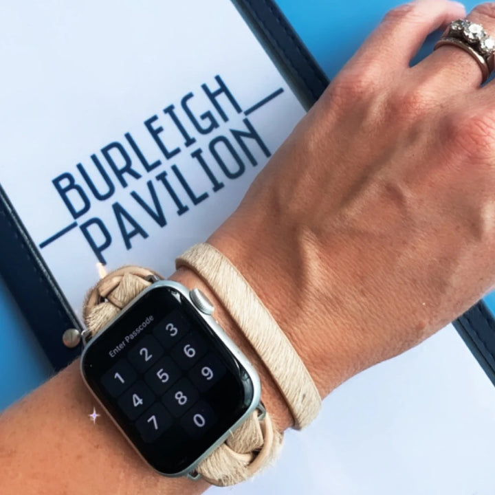 Salty Safari Apple Wrap Watch Band - Milk (Textured)