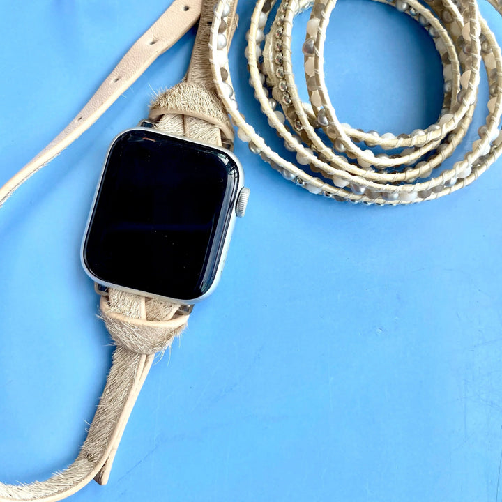 Salty Safari Apple Wrap Watch Band - Milk (Textured)