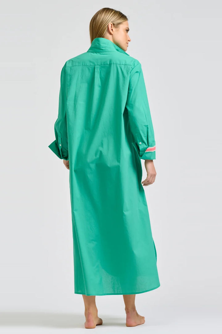 Pia Longline Shirtdress - Marine Green
