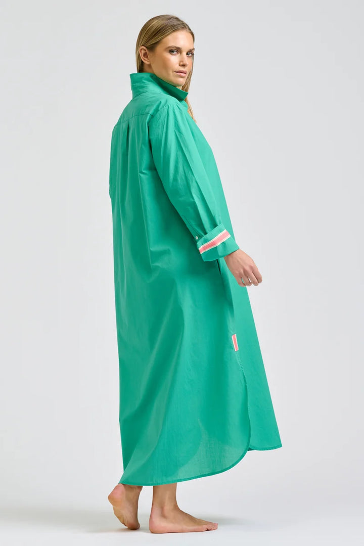 Pia Longline Shirtdress - Marine Green