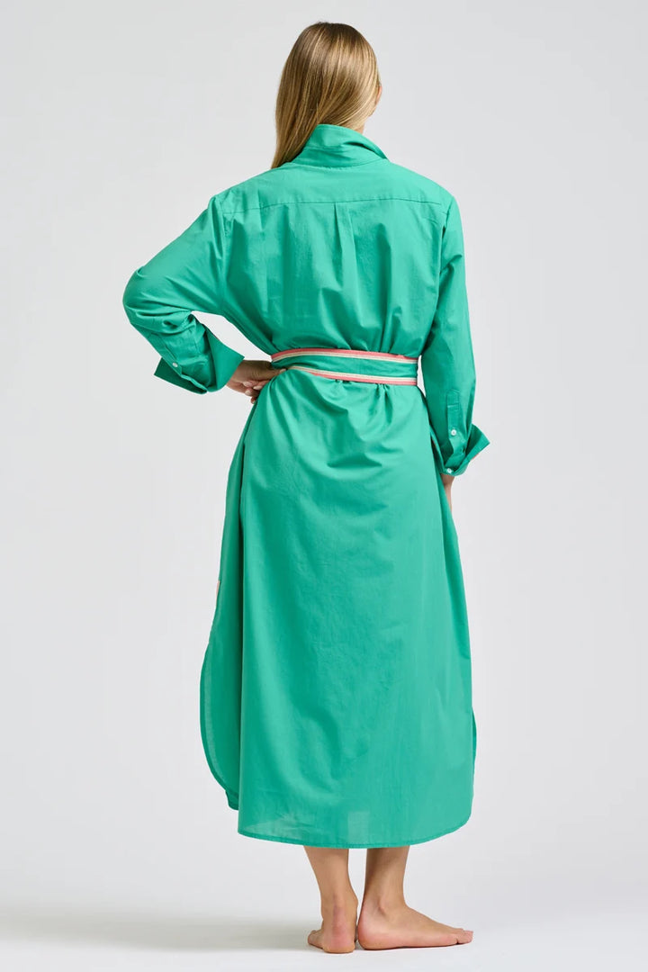 Pia Longline Shirtdress - Marine Green