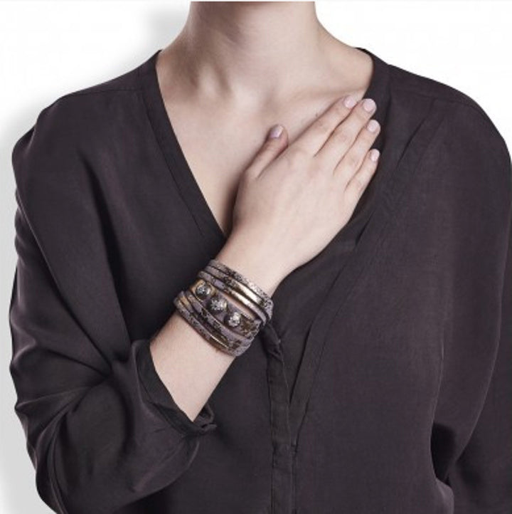 Noosa Amsterdam PETITE Wrap Bracelet - Gold Foil / Stone