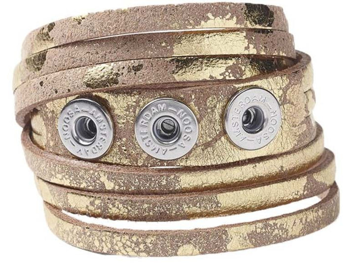 Noosa Amsterdam Petite Wrap Bracelet - Gold Foil / Sand