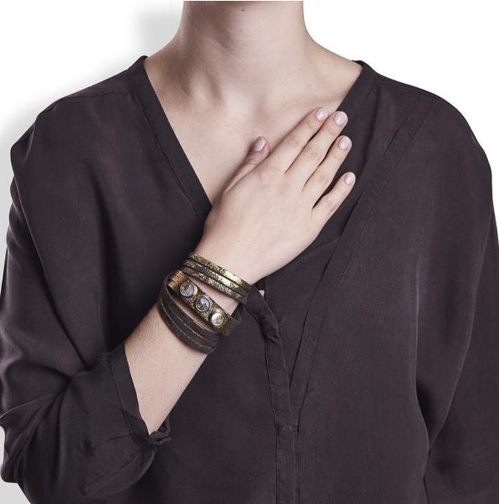 Noosa Amsterdam Petite Wrap Bracelet - Gold Foil / Sand