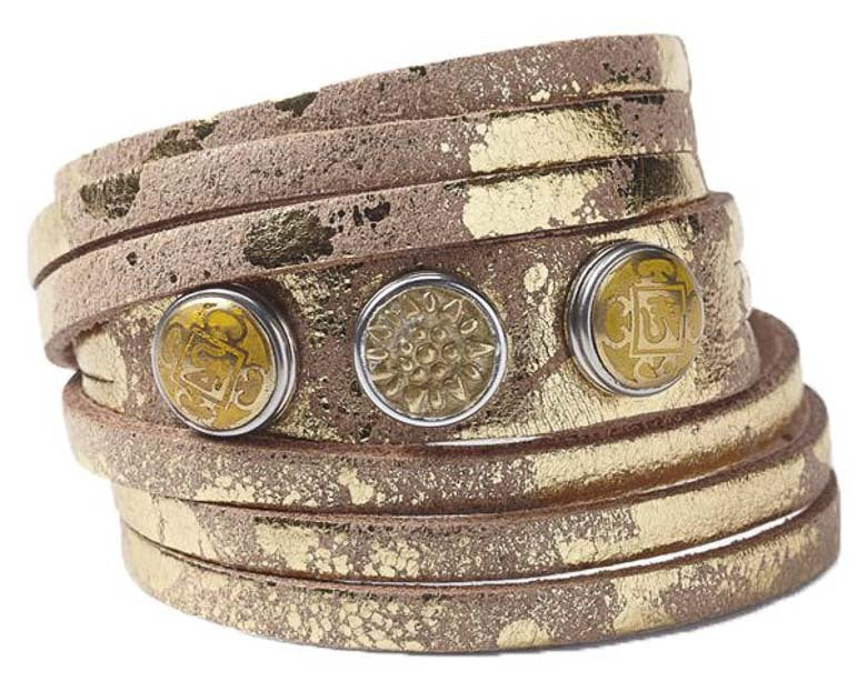 Noosa Amsterdam Petite Wrap Bracelet - Gold Foil / Sand