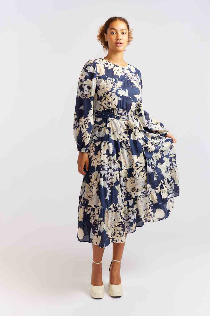 Jitterbug Aster Dress - Navy