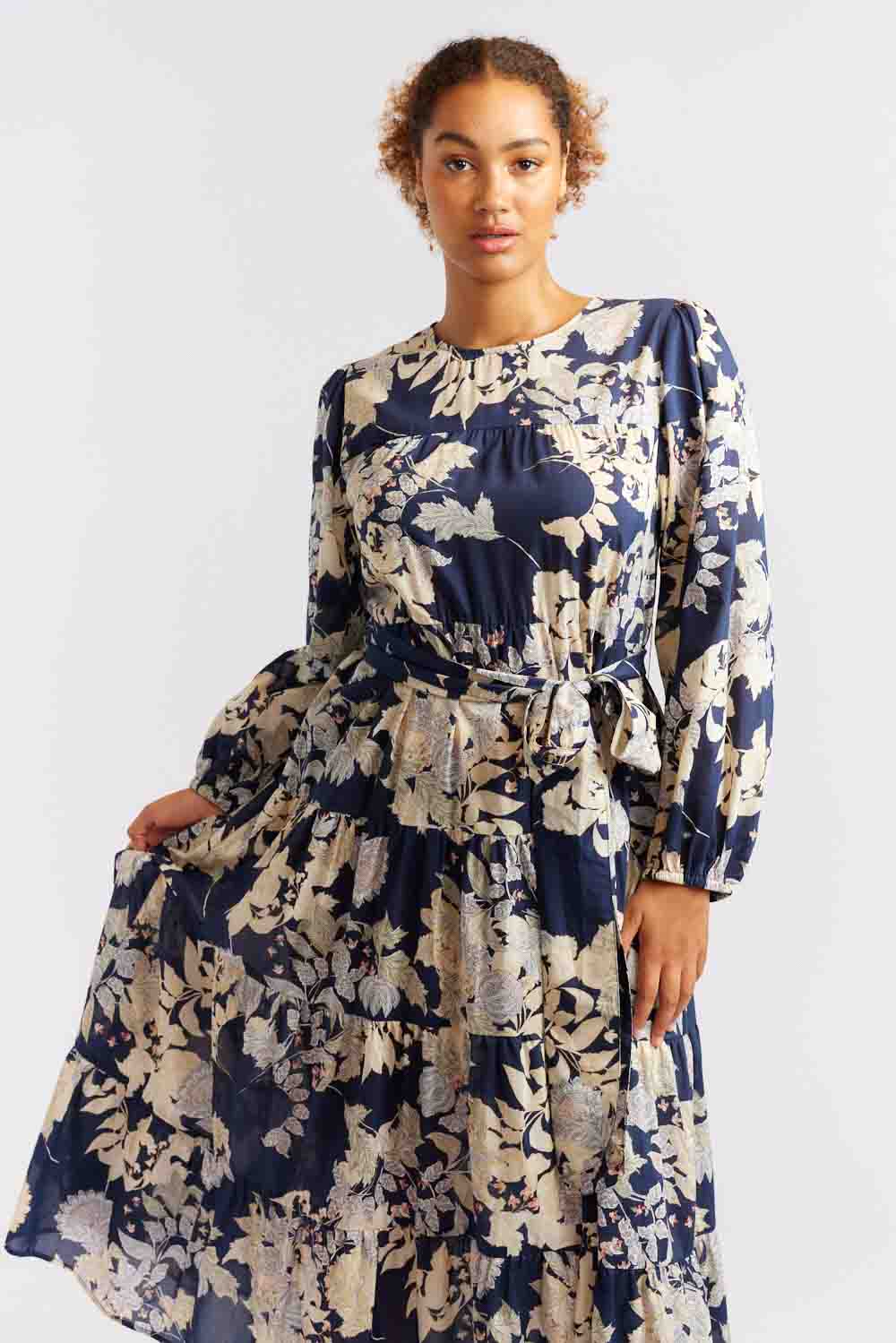 Jitterbug Aster Dress - Navy