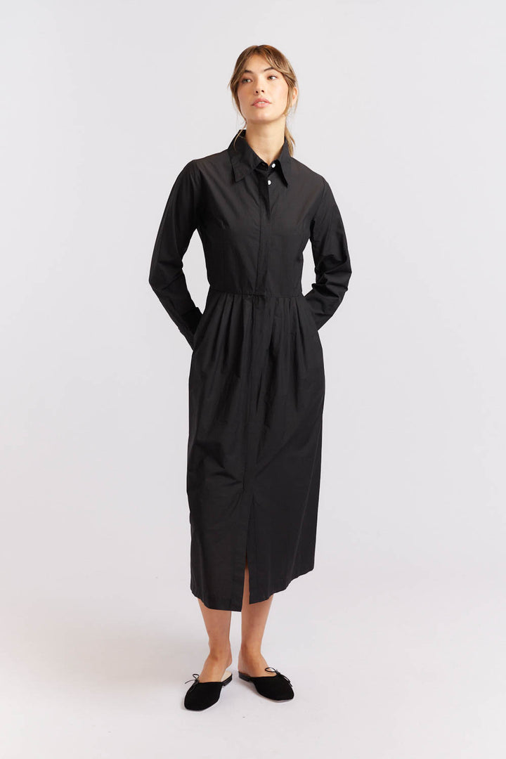 Juniper Poplin Dress - Black