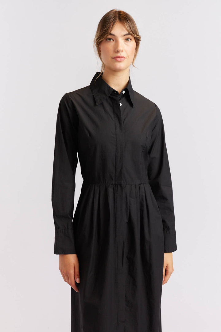 Juniper Poplin Dress - Black